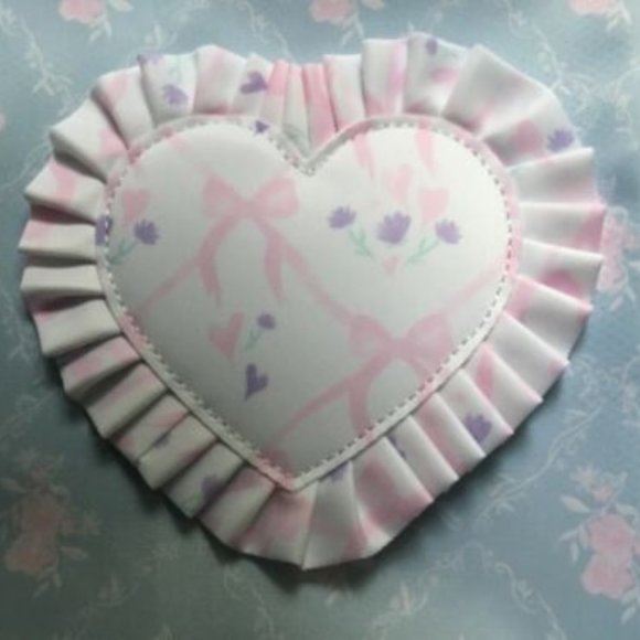 New Stoney Clover Lane SET of 4 COASTER High Tea Ruffle Sugar Cube White Pink - Picture 3 of 5